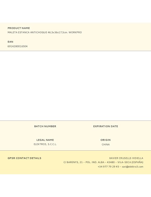 Maleta estanca antichoque 46,5 x 36 x 17,5 cm