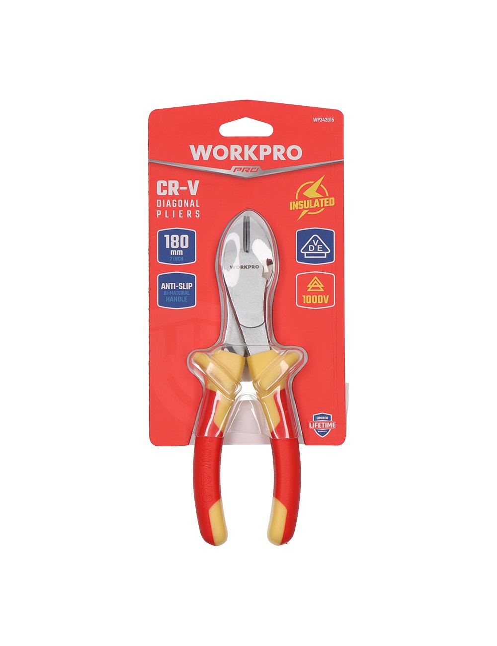 Alicates de corte diagonal, aislado vde, 180 mm