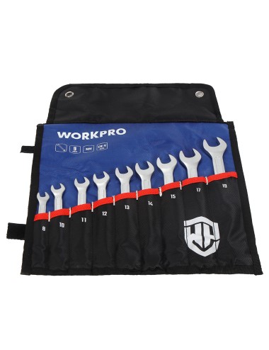 Llaves fijas combinadas, juego 9 piezas