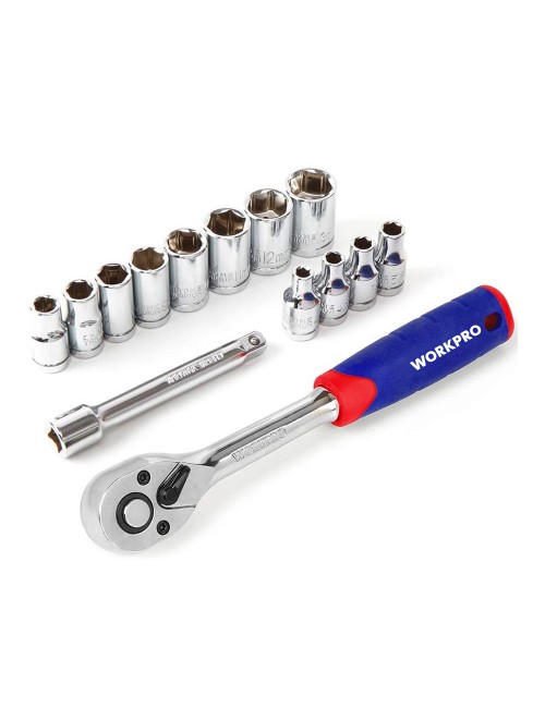 Llaves de vaso, juego 14 piezas de 3/8 ". workpro