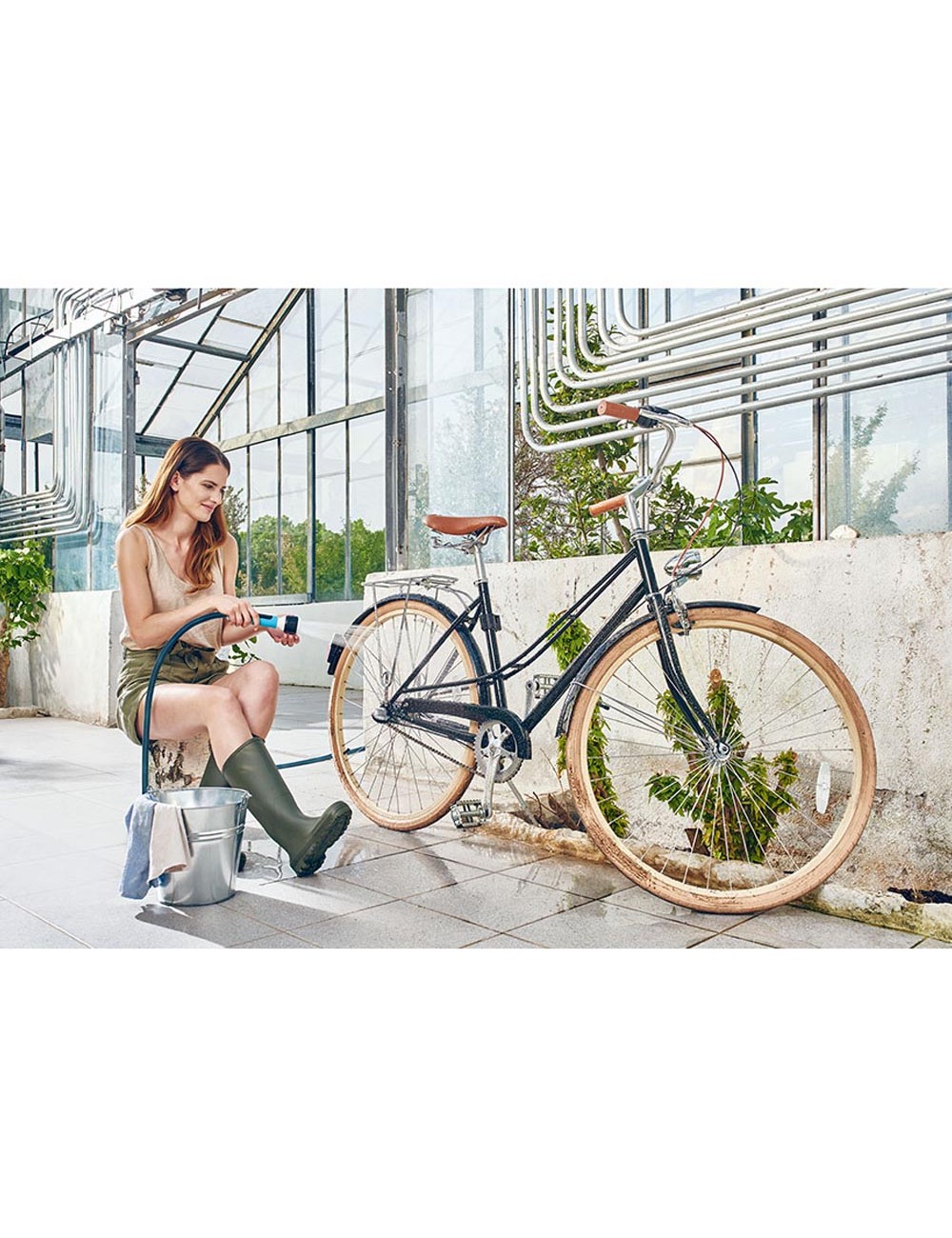 Kit manguera extensible zygzag 15 a 30 con conectores y lanza multi ergo cellfast