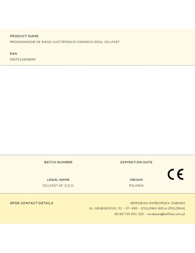 Programador de riego electrónico chronos ideal cellfast