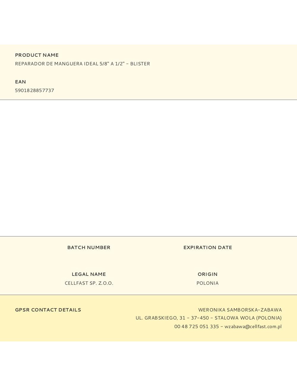 Reparador de manguera ideal 5/8" a 1/2" - blister