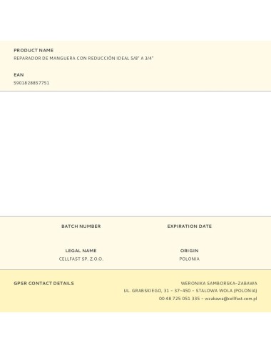 Reparador de manguera con reducción ideal 5/8" a 3/4"