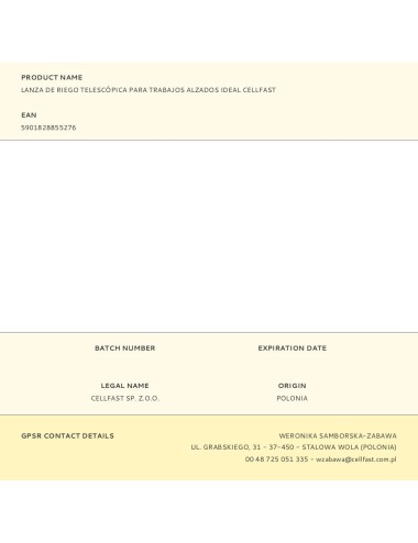 Lanza de riego telescópica para trabajos alzados ideal cellfast