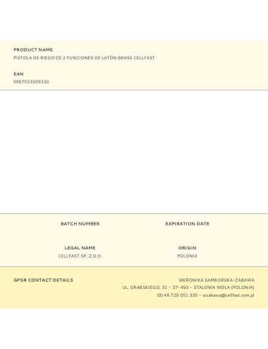 Pistola de riego de 2 funciones de latón brass cellfast