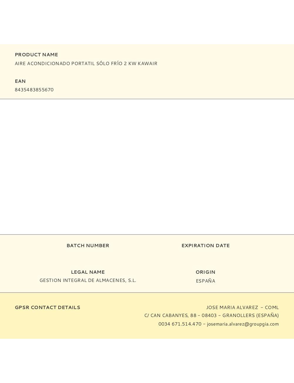 Aire acondicionado portatil sólo frío 2.0 kw