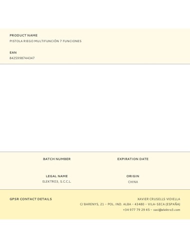 Pistola riego multifunción 7 funciones