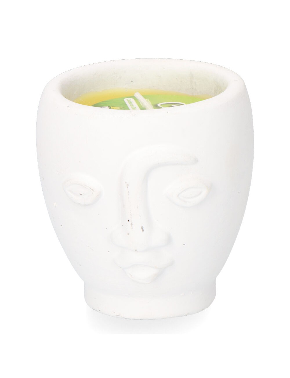 Vela citronela de terracota "caras" colores surtidos