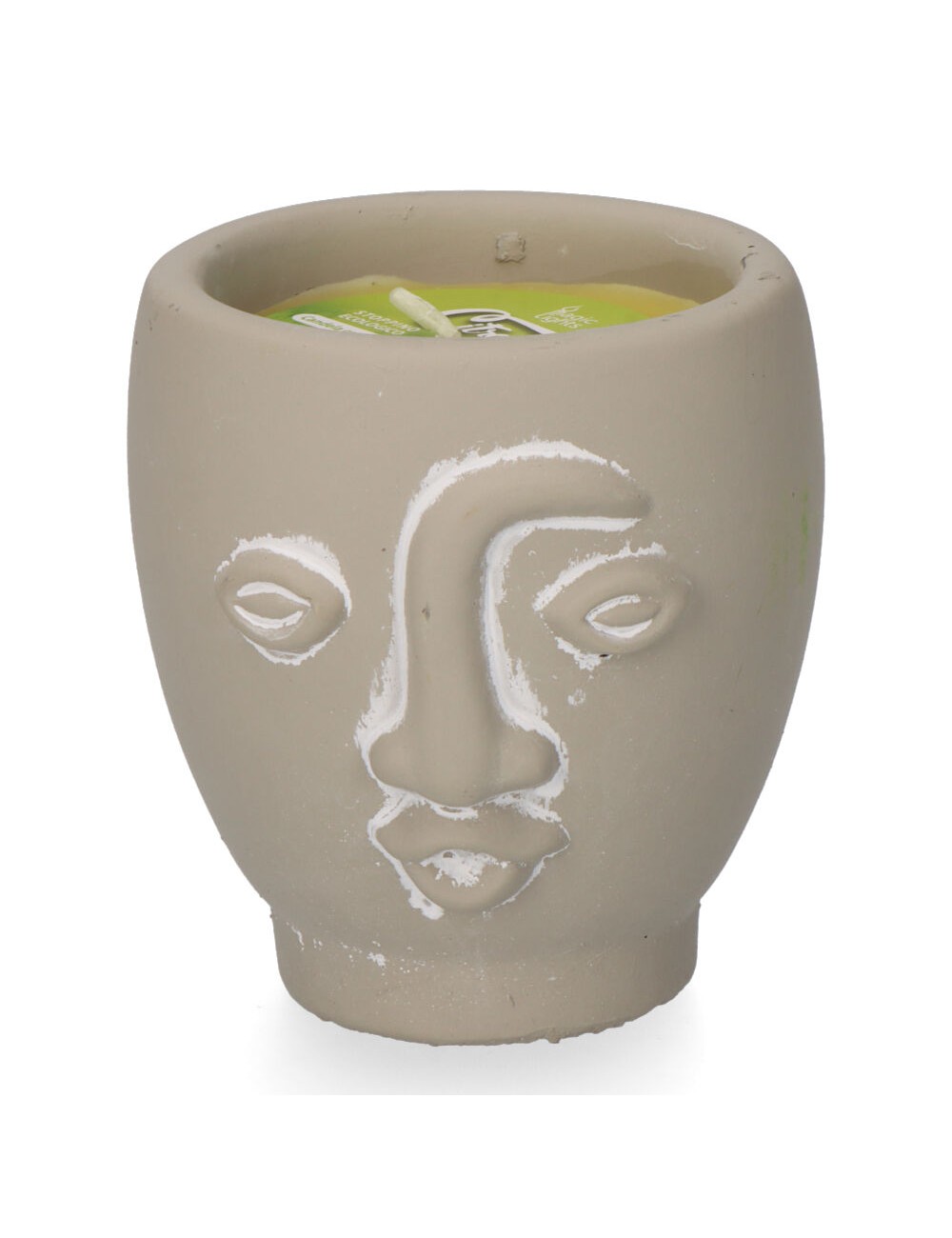 Vela citronela de terracota "caras" colores surtidos