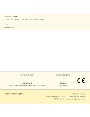 Cable 3 en 1 usb a - lighting - micro usb - tipo c