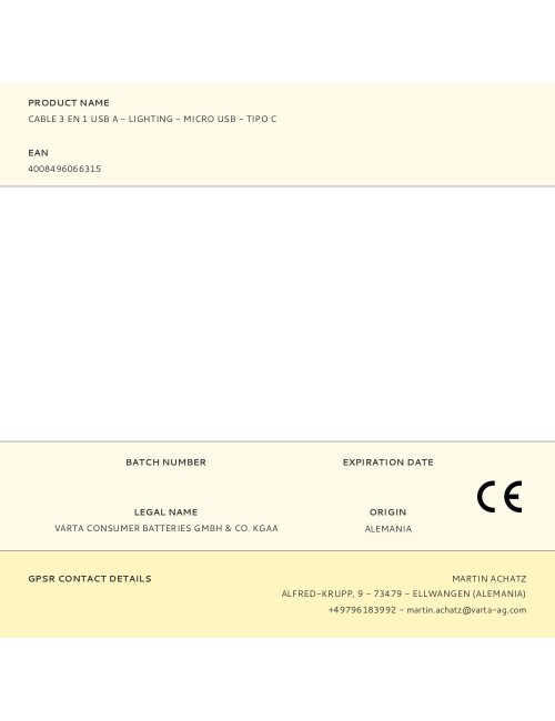 Cable 3 en 1 usb a - lighting - micro usb - tipo c