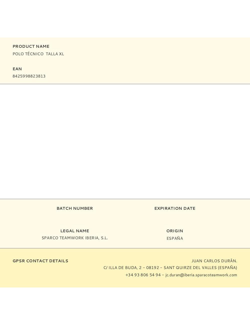 Polo técnico talla xl