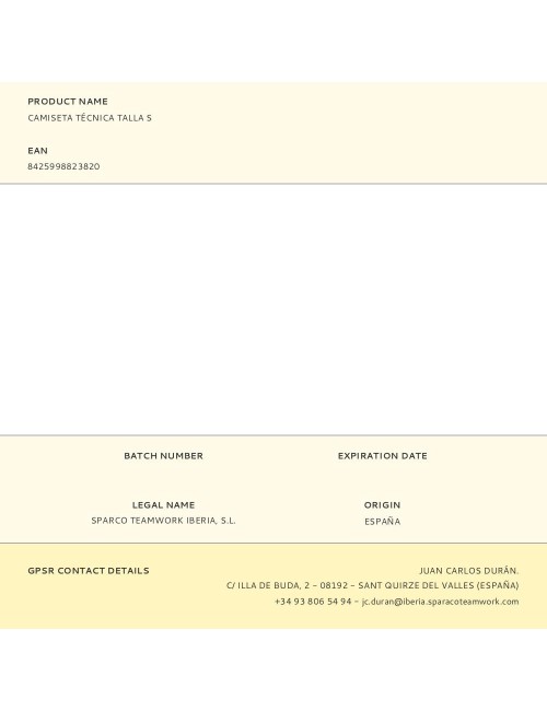 Camiseta técnica talla s