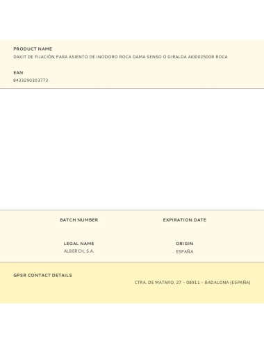 Dakit de fijación para asiento de inodoro roca dama senso o giralda ai0002500r roca