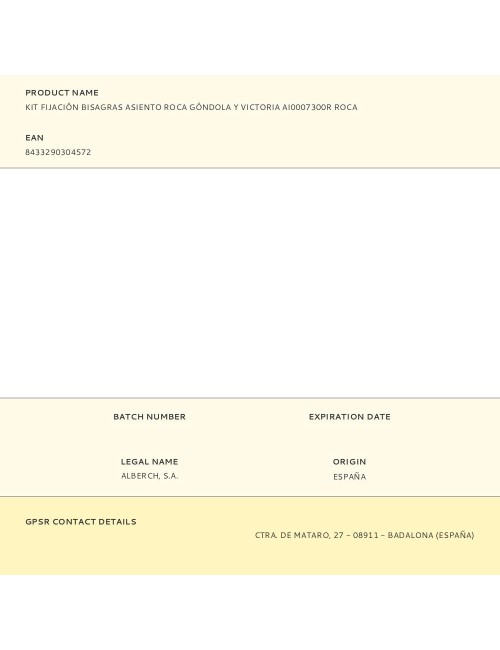 Kit fijación bisagras asiento roca góndola y victoria ai0007300r roca