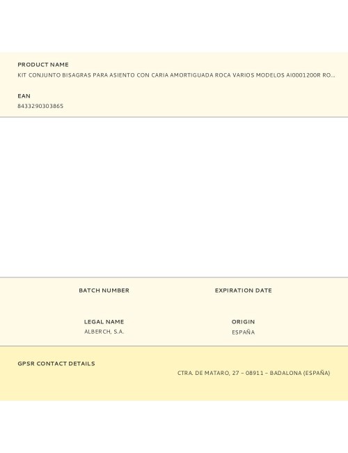 Kit conjunto bisagras para asiento con caria amortiguada roca varios modelos ai0001200r roca