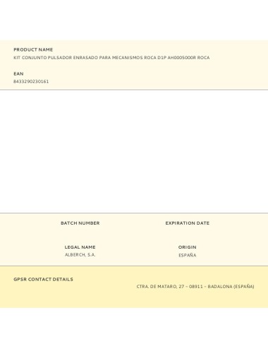 Kit conjunto pulsador enrasado para mecanismos roca d1p ah0005000r roca