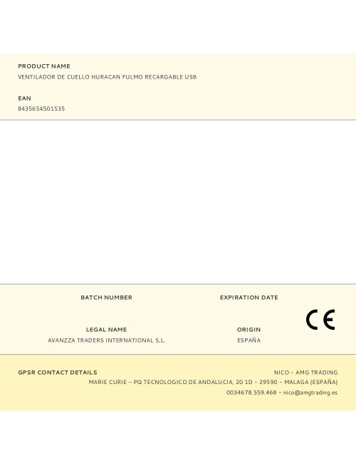 Ventilador de cuello huracan fulmo recargable usb
