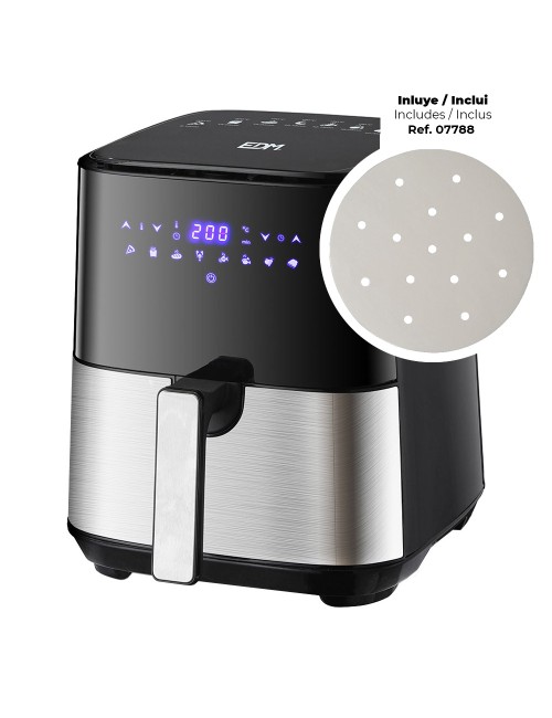 Freidora de aire con pantalla led 5 l *** promoción regalo 1 ud ref. 07788 - papel freidora de aire ø17 cm 100 uds ***