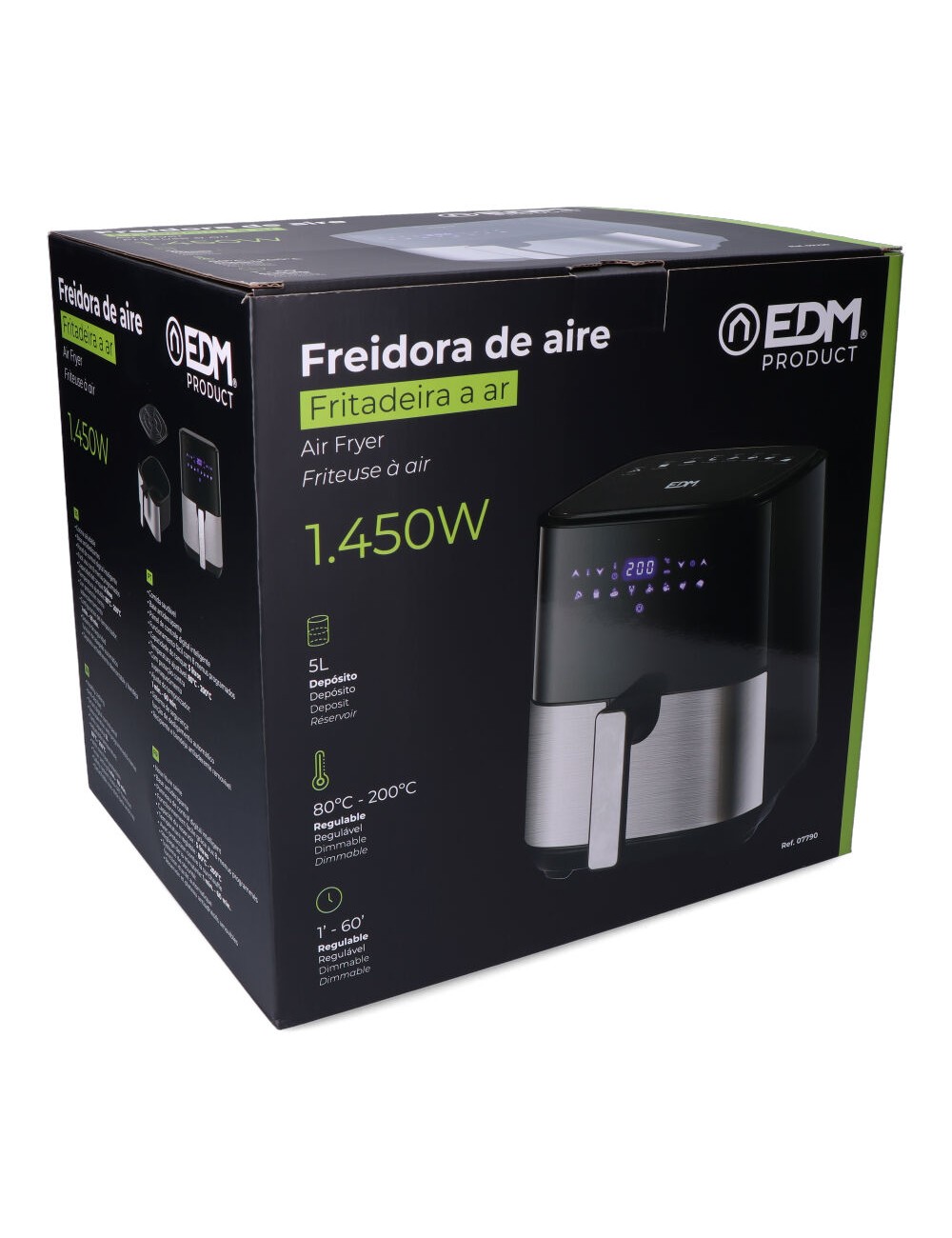 Freidora de aire con pantalla led 5 l *** promoción regalo 1 ud ref. 07788 - papel freidora de aire ø17 cm 100 uds ***