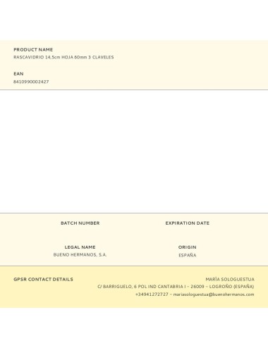 Rascador de vidrios 14,5 cm hoja 60 mm