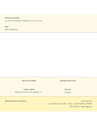 Calcetin invierno thermolite talla 39-42