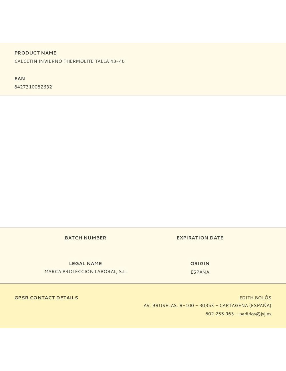 Calcetin invierno thermolite talla 43-46