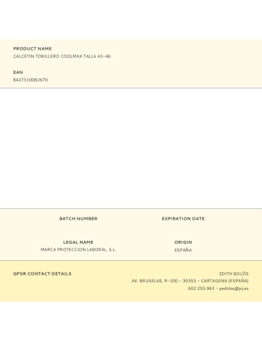 Calcetin tobillero coolmax talla 43-46