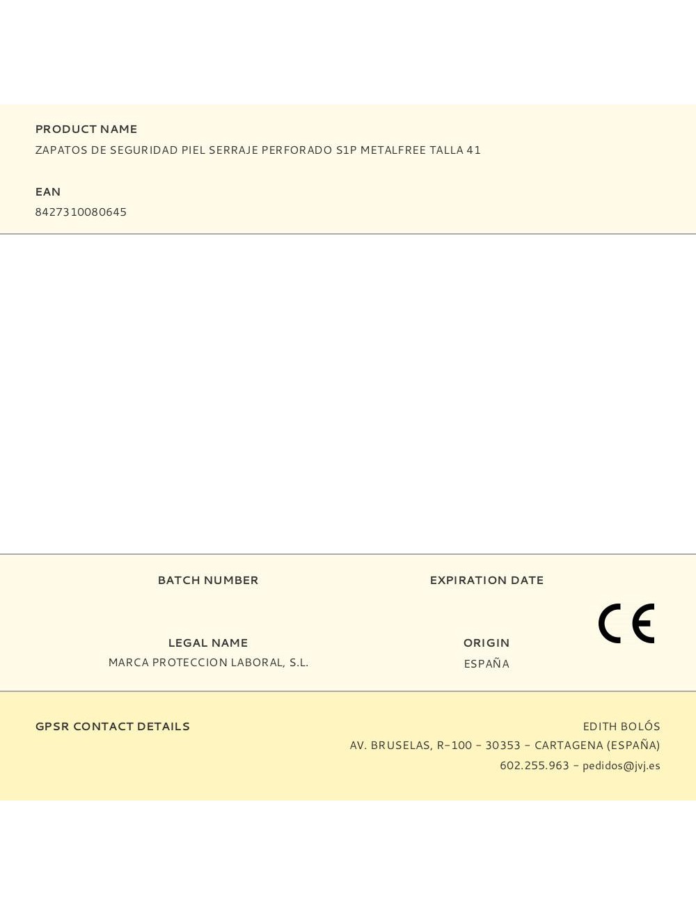 Zapatos de seguridad piel serraje perforado s1p metalfree talla 41