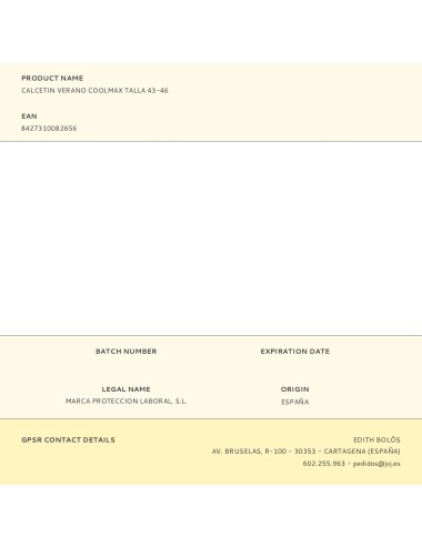 Calcetin verano coolmax talla 43-46