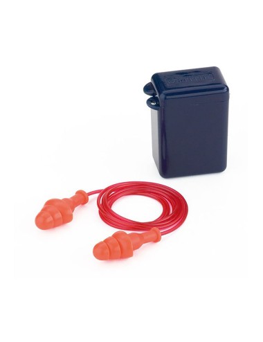 Expositor 100u tapon auditivo fit basic reutilizable con cordón snr 25 db con cajita de almacenamiento. 1988trcen/u