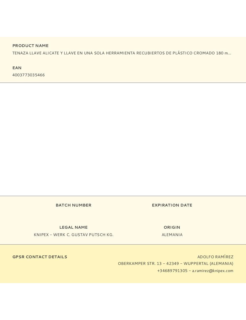 Tenaza llave alicate y llave en una sola herramienta recubiertos de plástico cromado 180 mm