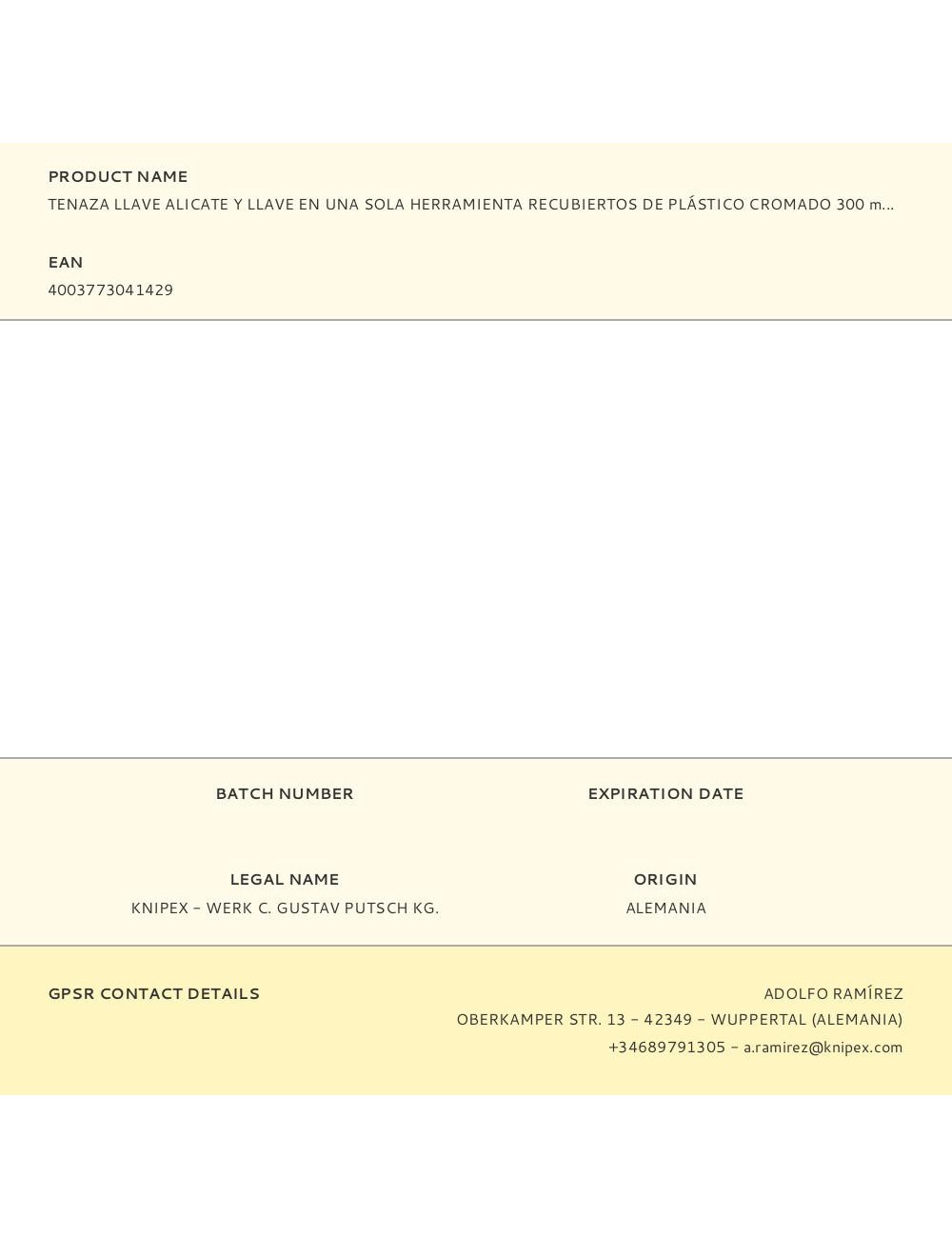 Tenaza llave alicate y llave en una sola herramienta recubiertos de plástico cromado 300 mm