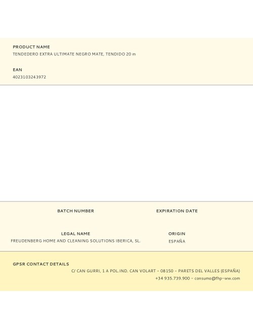 Tendedero extra ultimate negro mate, tendido 20 m