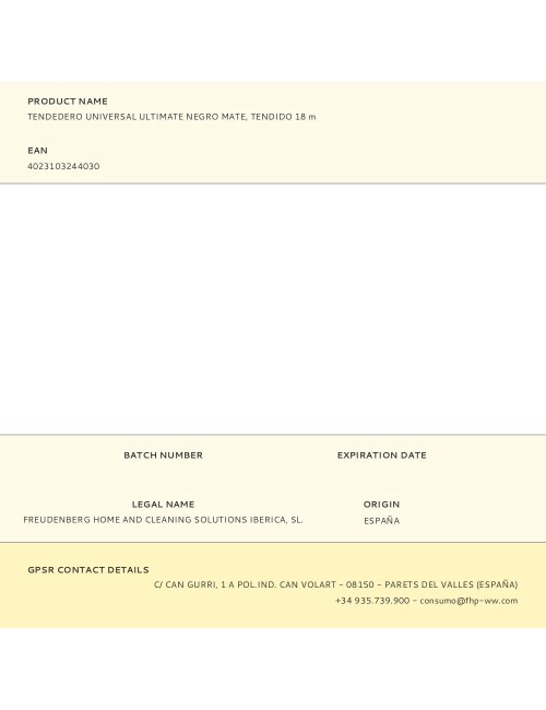 Tendedero universal ultimate negro mate, tendido 18 m