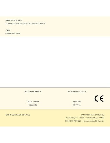 Alimentacion derecha rt negro velum