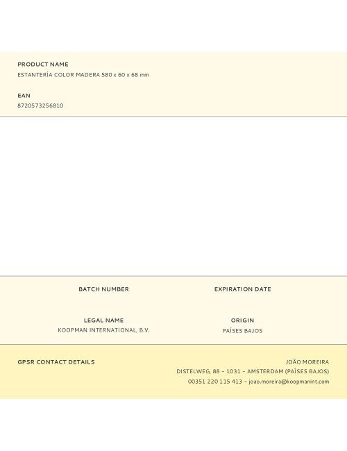 Estantería color madera 580 x 60 x 68 mm