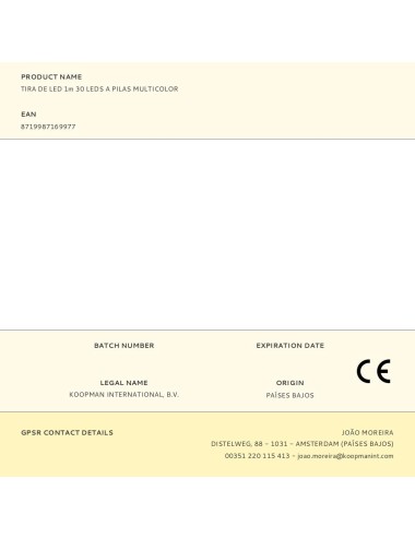 Tira de led 1m 30 leds a pilas multicolor