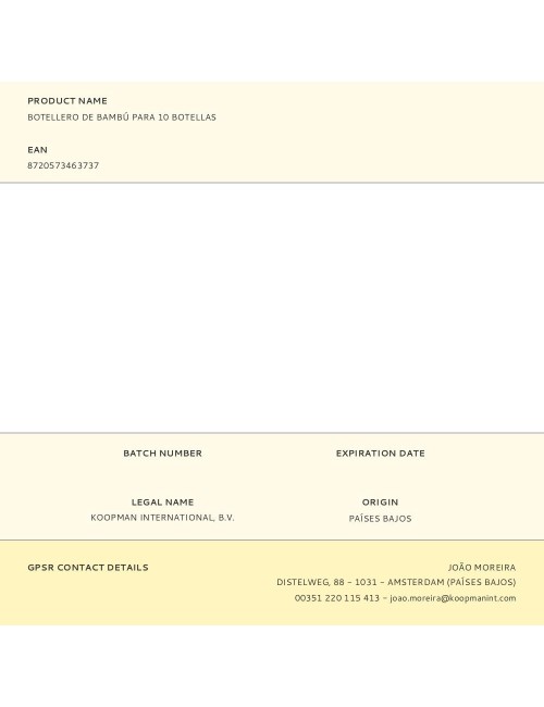 Botellero de bambú para 10 botellas