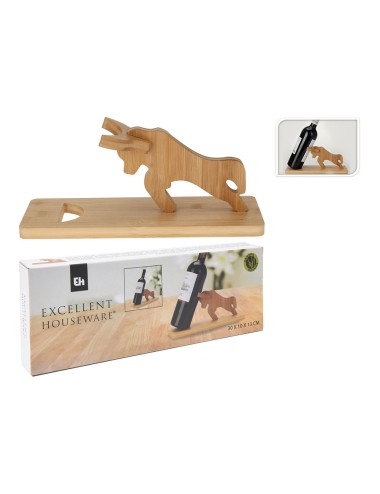 Expositor de botella de bambu 30 x 10 x 13 cm