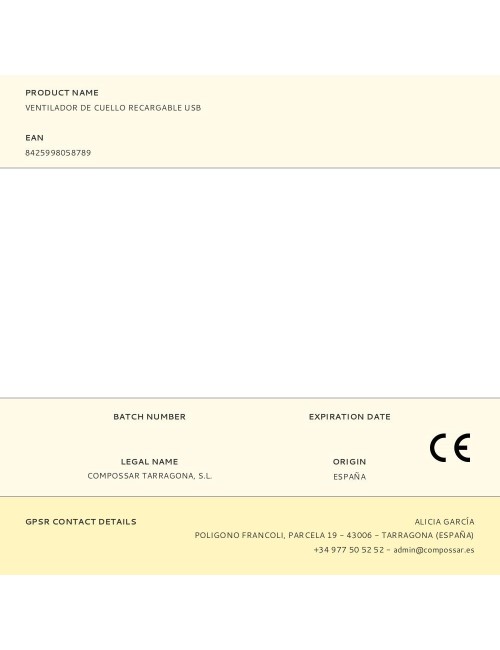 Ventilador de cuello recargable usb