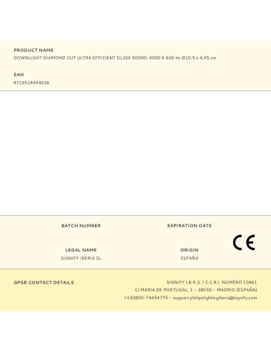 Downlight diamond cut ultra efficient dl264 rd090, 4000 k 400 im ø10,5 x 4,95 cm