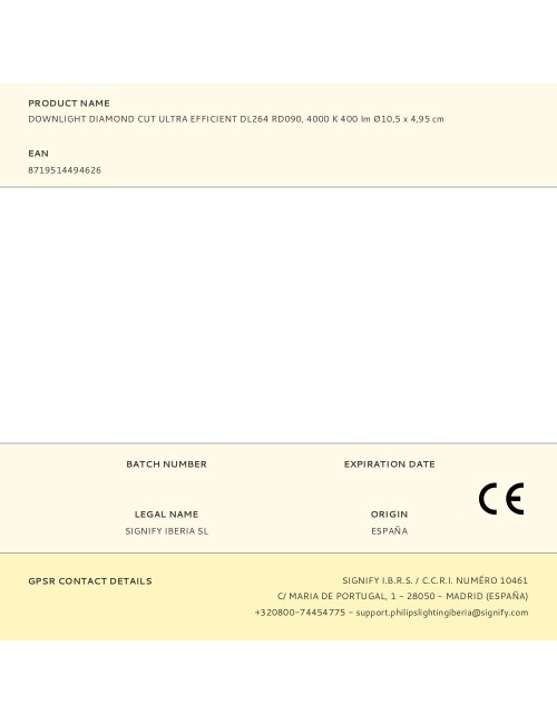 Downlight diamond cut ultra efficient dl264 rd090, 4000 k 400 im ø10,5 x 4,95 cm