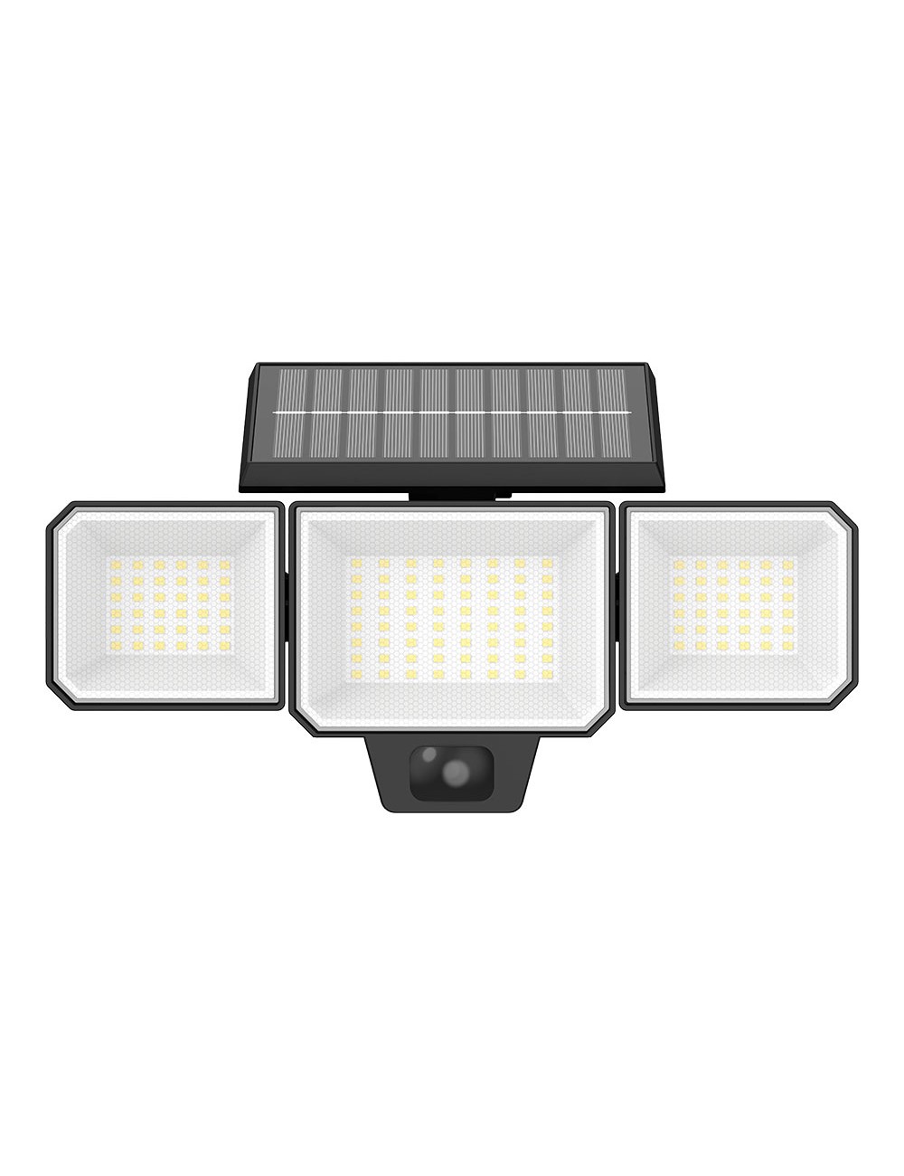 Aplique solar nysil con sensor, negro, 8,7 w, 5000 k, 1000 lm