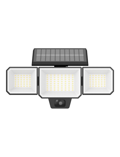 Aplique solar nysil con sensor, negro, 8,7 w, 5000 k, 1000 lm