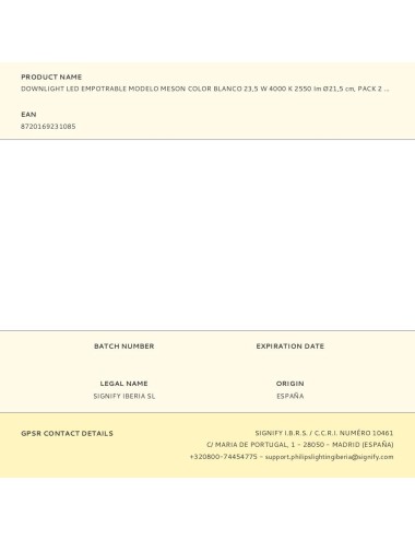 Downlight led empotrable modelo meson color blanco 23,5 w 4000 k 2550 im ø21,5 cm, pack 2 unidades