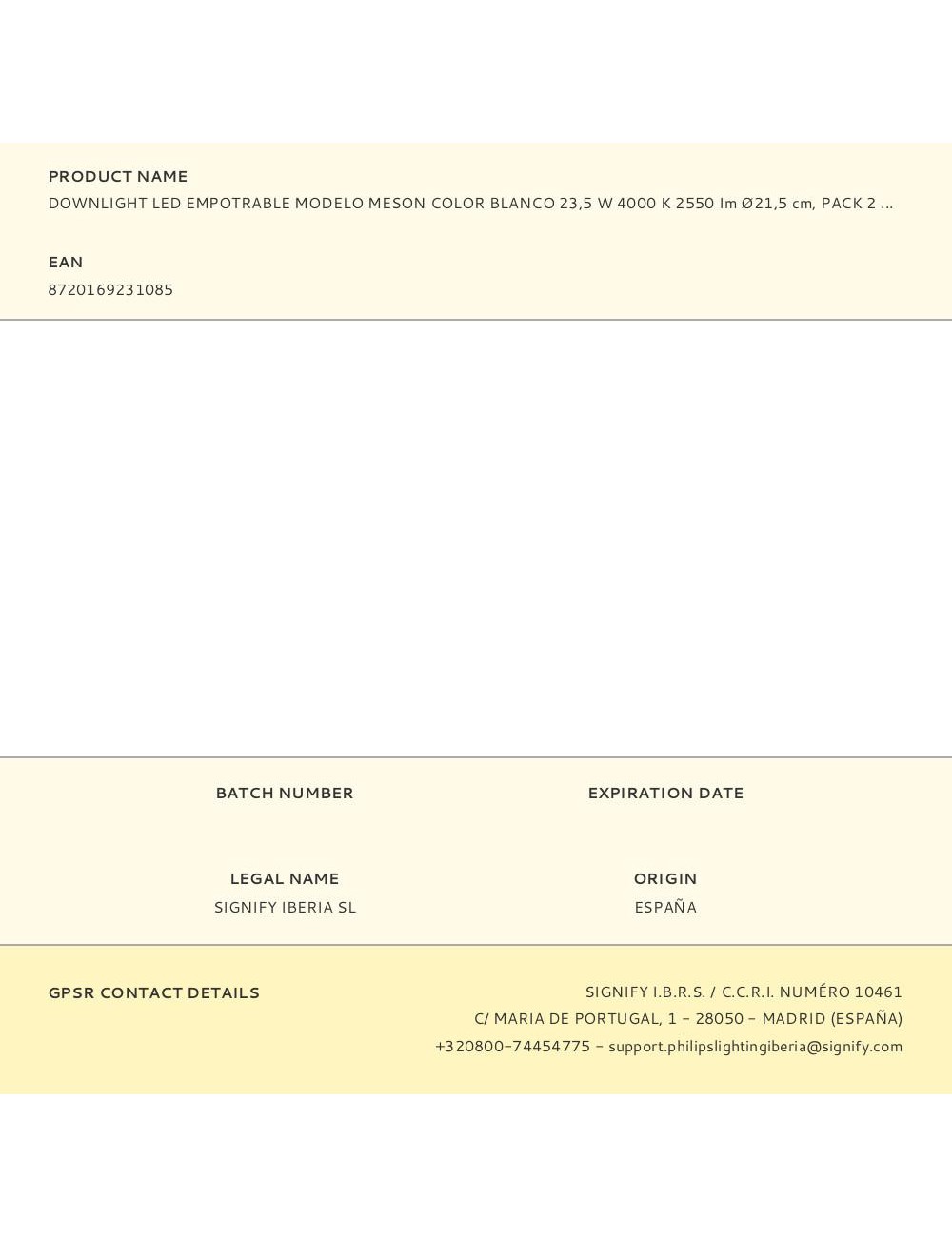 Downlight led empotrable modelo meson color blanco 23,5 w 4000 k 2550 im ø21,5 cm, pack 2 unidades