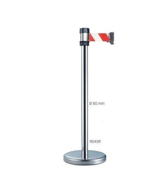 POSTE CROMÁTICO CINTA ROJA/BLANCO, 4 MT. POSTE CROMÁTICO CINTA ROJA\BLANCO, 4 MT Ø80