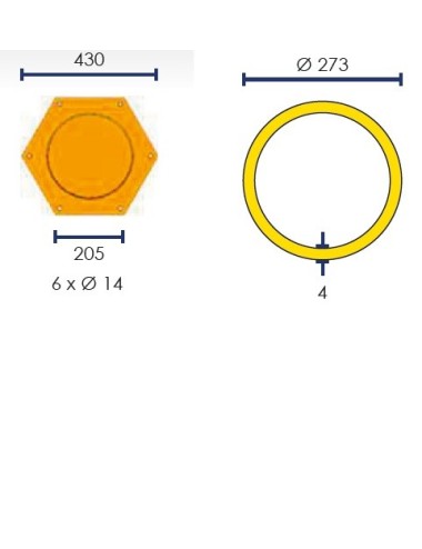 POSTE DE PROTECCIÓN PLETINA POT273NJ Ø273-1200MM